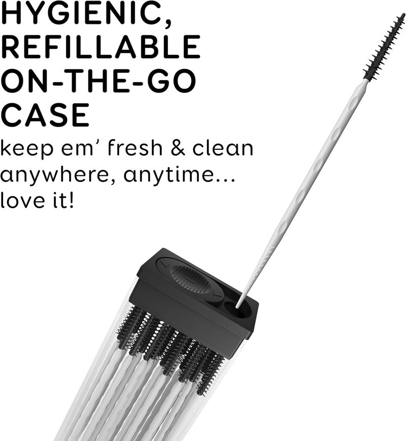 GRIN Charcoal Infused Softstx, Gentle Dental Picks, 90 Count, Soft Flexible Bristles, Textured Plaque Removing Toothpick, Minty Flavor, for Between Teeth, Refillable Hygienic Case - Image 5